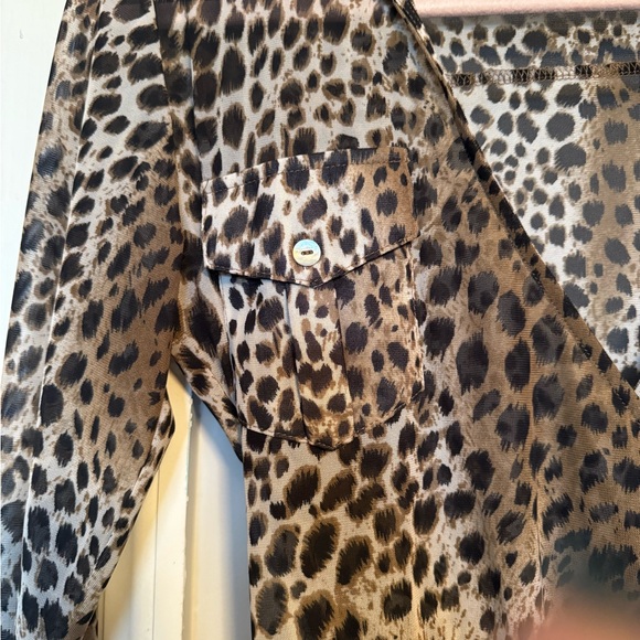 Animal Print Faux Wrap Top - Picture 9 of 10